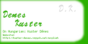 denes kuster business card